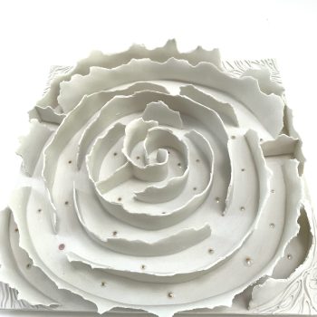 Bas relief-papier pocelaine collection écorces Labyrinthe vue de dessous