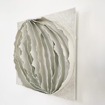 Bas relief-papier pocelaine collection écorces Noisette vue de côté