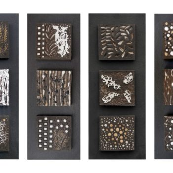 Bas reliefs nature Porcelaine et grés noir compo