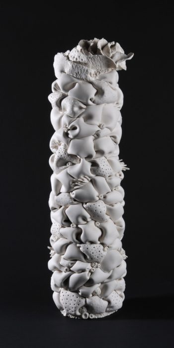Colonne porcelaine collection bulles H 54cm vue de face