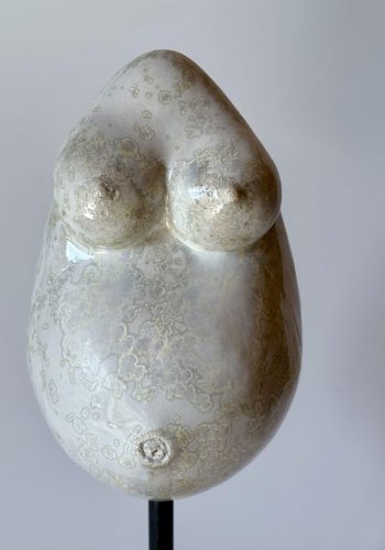 Sculpture Maternité émail zoom H27cm socle 10cm