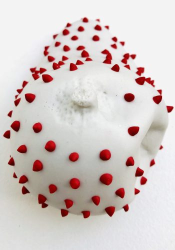 Sculpture sein fraise vue de dessous