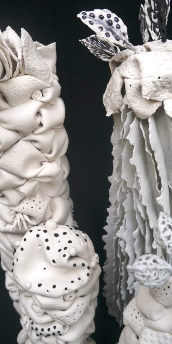 Sculptures Natures- sculptures colonnes porcelaine-compo