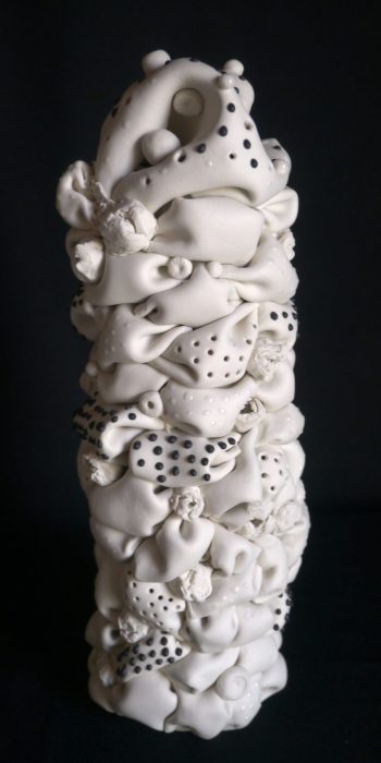 colonne porcelaine collection bulles H 33cm vue de face